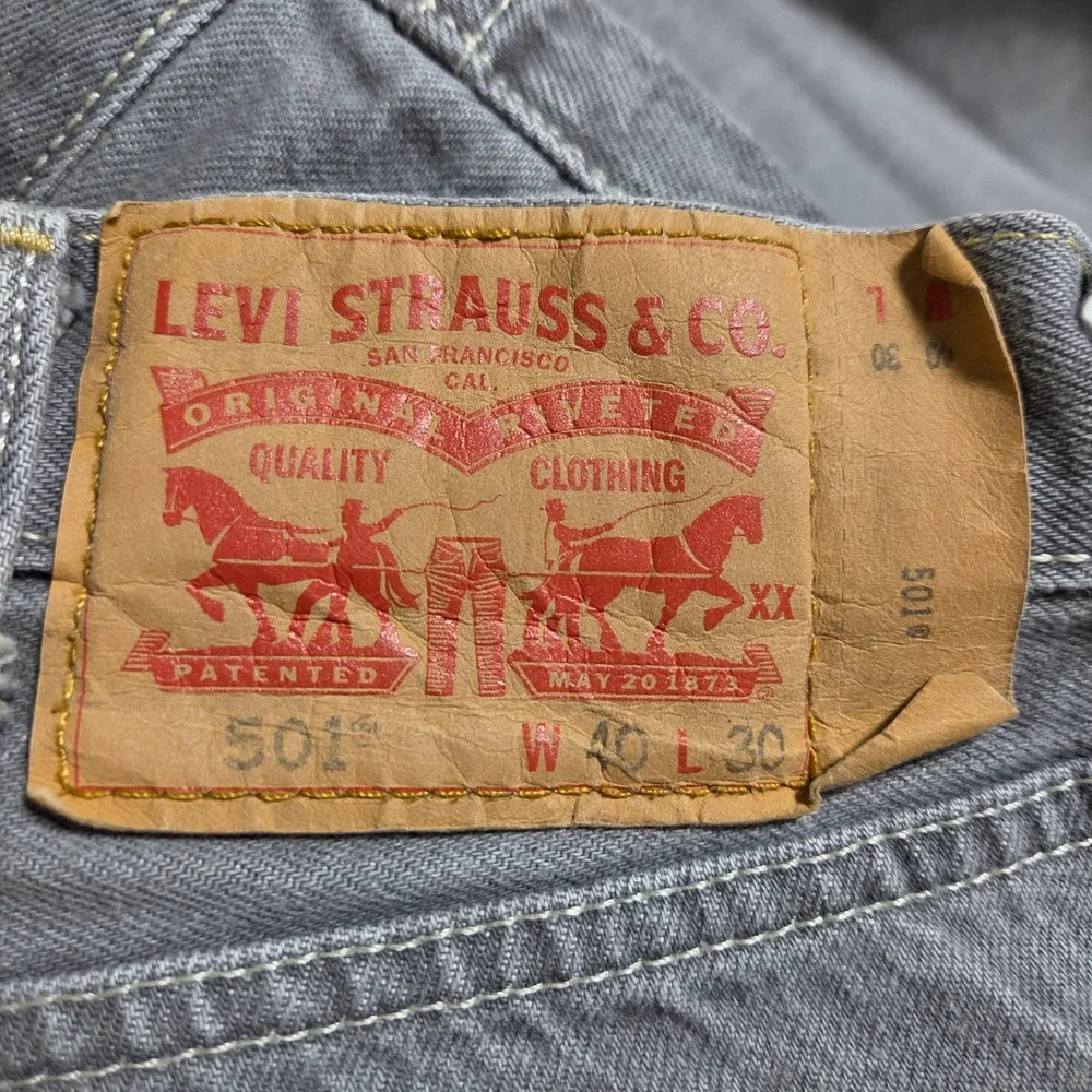Levi's 501 Original Fit Jeans Straight Leg Button Fly Mens 40x30 Denim Skater